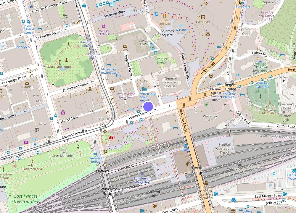Map: Motel One Edinburgh-Princes